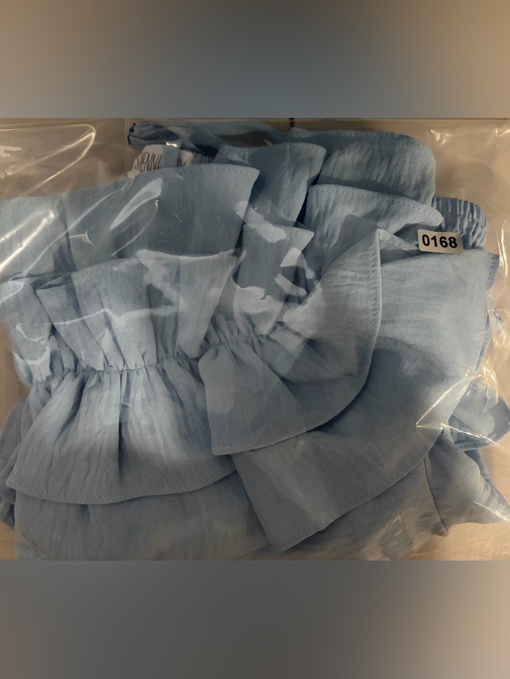 Sienna Sky Cami Top Size S Blue Ruffle with Spaghetti Straps - Picture 6 of 6